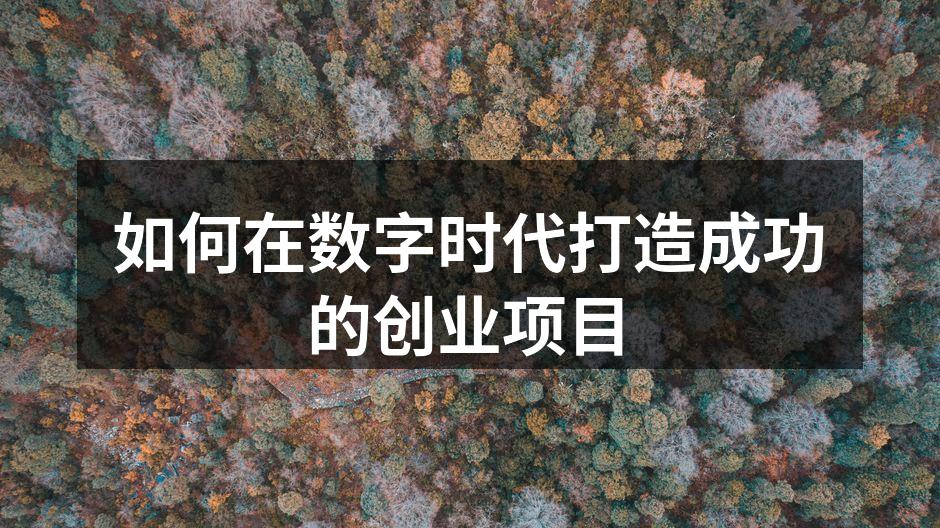 如何在数字时代打造成功的创业项目