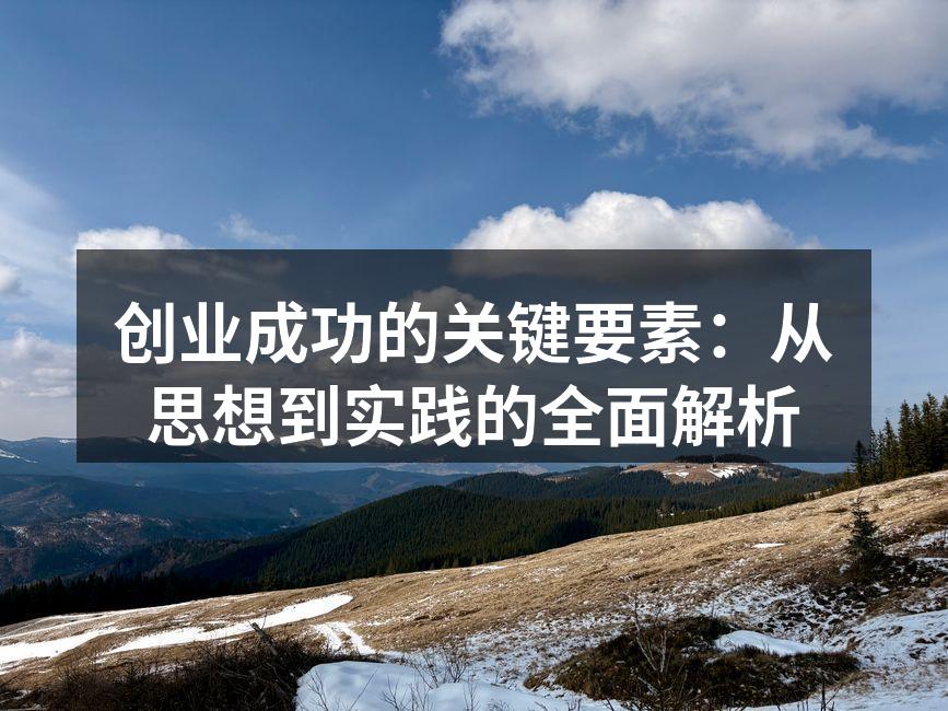 创业成功的关键要素：从思想到实践的全面解析